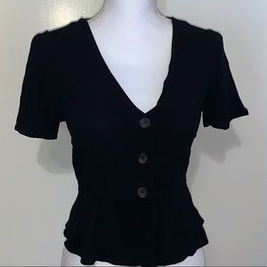 Forever 21 Black Button Top